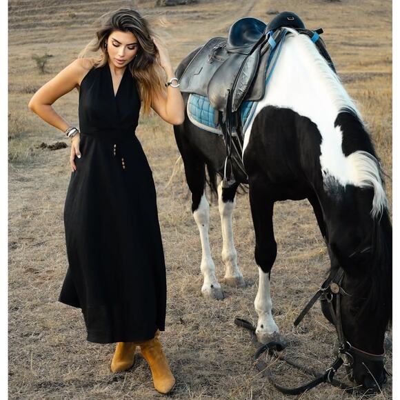 ZARA BLOGGER FAVE!!! Linen Blend Midi Dress NWT - Picture 3 of 17